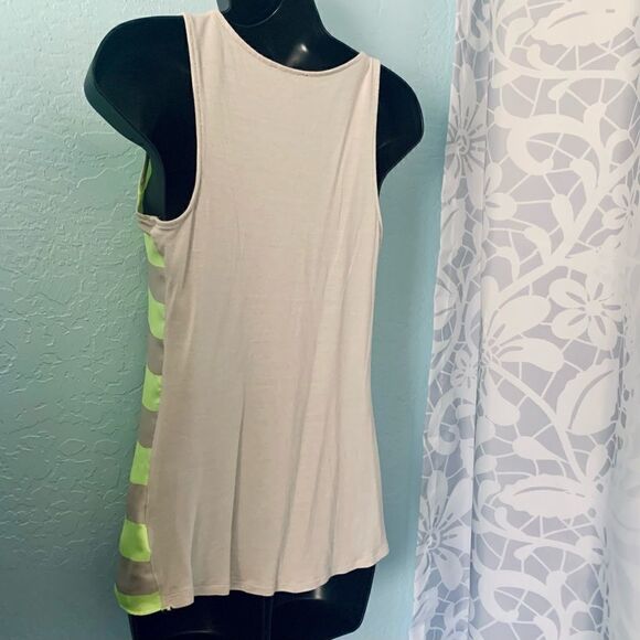Express Neon Yellow & Tan Striped Tank Top Size XS - Picture 5 of 7